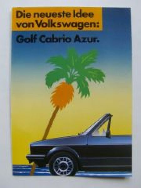 VW Golf Cabrio Azur Sondermodell Typ 155 Prospekt