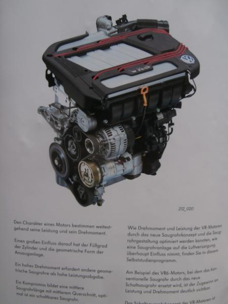 VW SSP 212 Schaltsaugrohre der VR-Motoren Grundlagen & Funktionsbeschreibung VR6 Dezember 1998