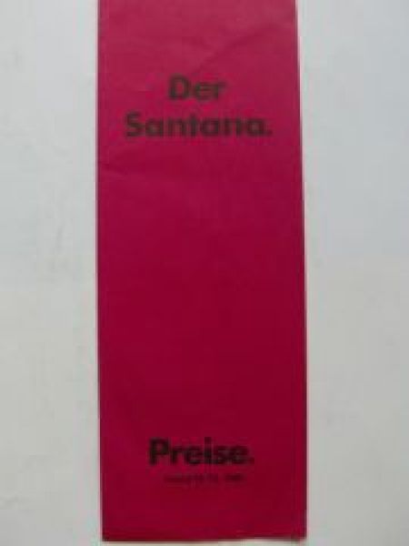 VW Preisliste Santana 32B 14.12.1981