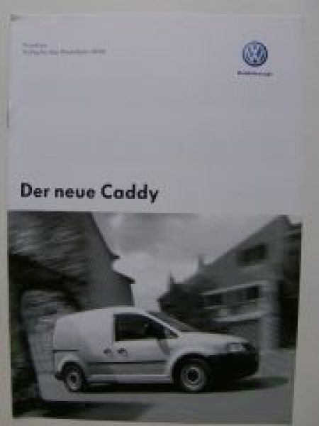VW Preisliste neue Caddy Oktober 2003 2KA 2KH