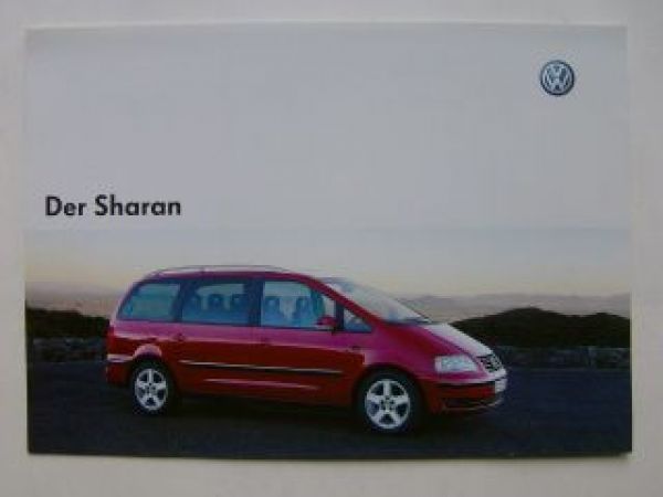VW Sharan Facelift Prospektblatt September 2003 Rarität