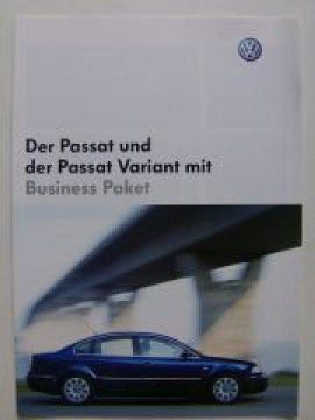 VW Passat +Variant Business Paket Prospekt Dezember 2002 3B6
