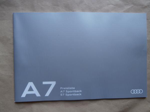 Audi A7 Sportback +S7 Preisliste 24.7.2017 +3.0TDI competition