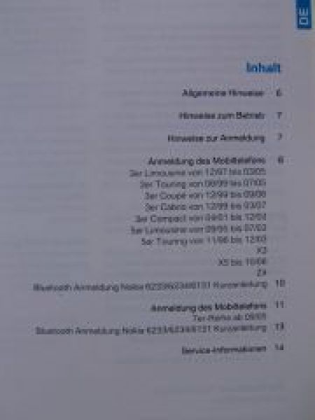 BMW Bluetooth Anmeldung Nokia 6233/6234/6151 Anleitung 1/2007