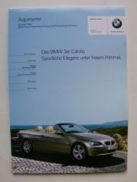 BMW Argumente 3er Cabrio E93 Oktober 2006 intern