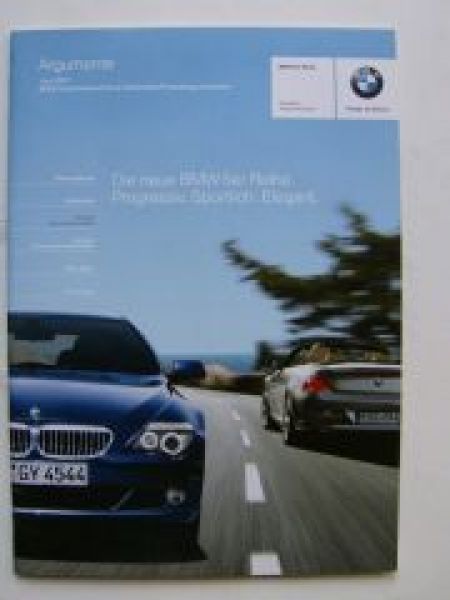 BMW Argumenter 6er Reihe E63 E64 Juni 2007 Facelift intern