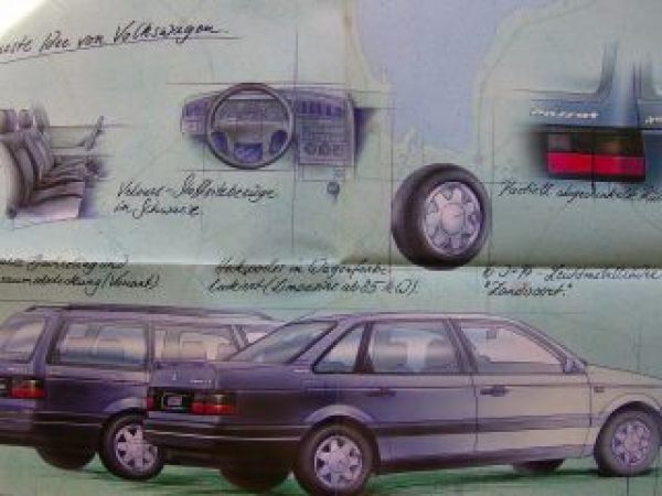 VW Passat +Variant Arriva Prospekt Poster 35i Oktober 1992