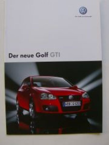VW Golf GTi Prospekt Typ 1K1 September 2004 NEU