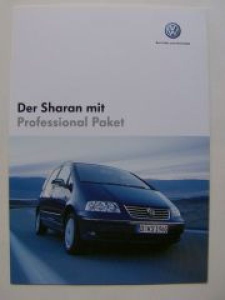 VW Sharan Professional Paket Prospekt 7M6 7M9 Dezember 2004