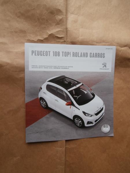 Peugeot 108 Top! Roland Garros 15.März 2016