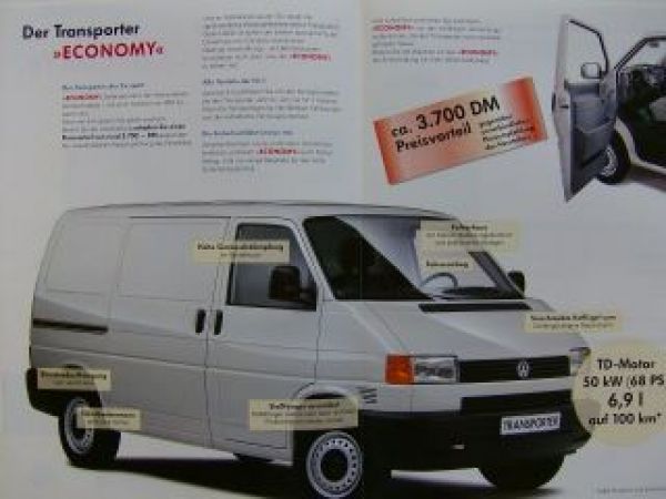 VW Transporter T4 Economy 1,9l TD Prospekt Dezember 1996