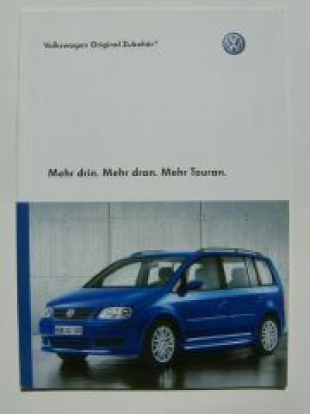 VW Touran Original Zubehör Prospekt März 2005 1T1 : Autoliteratur Höpel