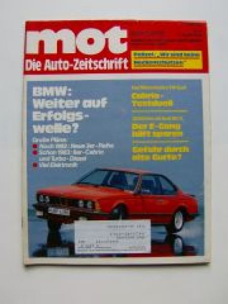 mot 17/1982 BMW M21,BMW 524td E28, Audi 80CL-E-Gang