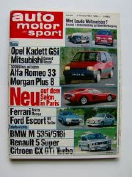 ams 20/1984 BMW M535i 518i E28 Renault 5 Super Alfa 33