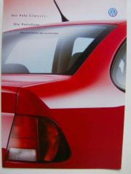 VW Preisliste Polo Classic 6V2  Juni 2000 NEU