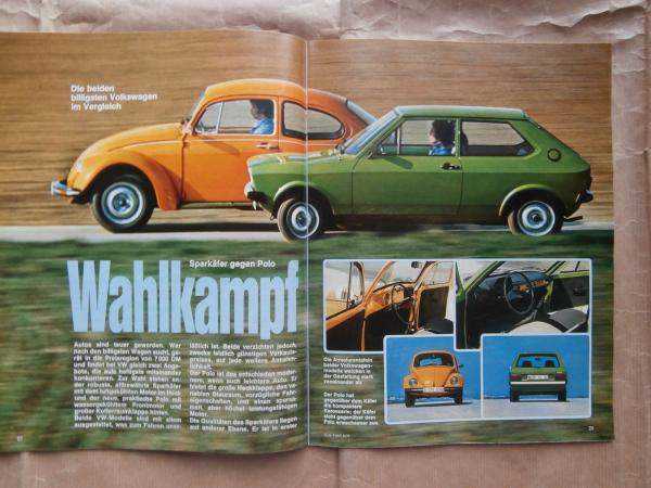Gute Fahrt 6/1975 VW Polo mit 40PS, VW Käfer 1200,Scirocco Methanol Versuchswagen,VW LT,