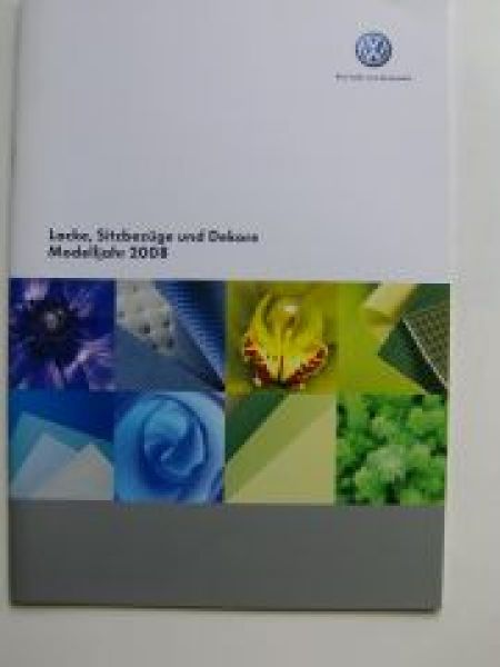 VW Lacke, Sitzbezüge & Dekore Modelljahr 2008 Prospekt intern