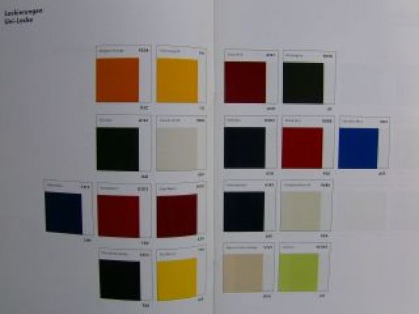 VW Lacke, Sitzbezüge & Dekore Modelljahr 2008 Prospekt intern