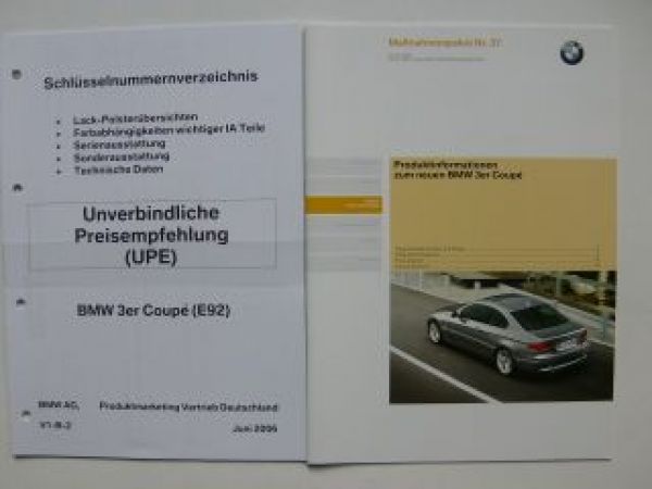 BMW 3er Coupe E92 Vorstellungsmappe Maßnahmenpaket intern