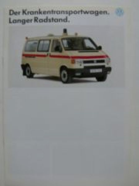 VW T4 Krankentransportwagen Langer Radstand Prospekt 5/1992