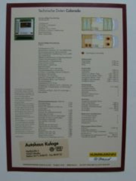 Karmann Mobil VW Colorado T4 Prospekt September 1996 NEU