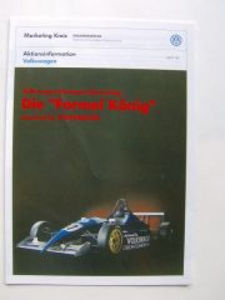 VW Marketing Kreis intern Formelsport Rennsport Prospekt 4/1997