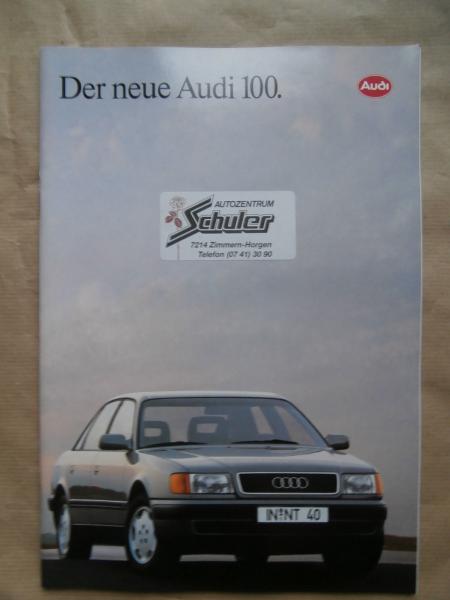 Audi 100 (C4) 2.0E 2.3E 2.4D 2.5TDI Limousine Prospekte Juli 1991