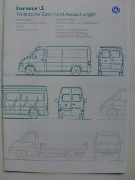 VW LT Prospekt +Technische Daten September 1996 NEU