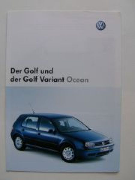 VW Golf4 & Variant 1J1 1J5 Ocean Prospekt Januar 2003 NEU