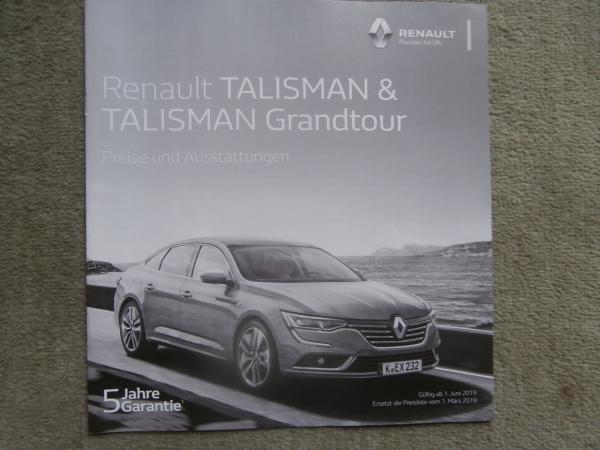 Renault Talisman & Grandtour 160 225 Blue dCi120 150 160 200 +Initiale Paris +Business Edition Juni 2019