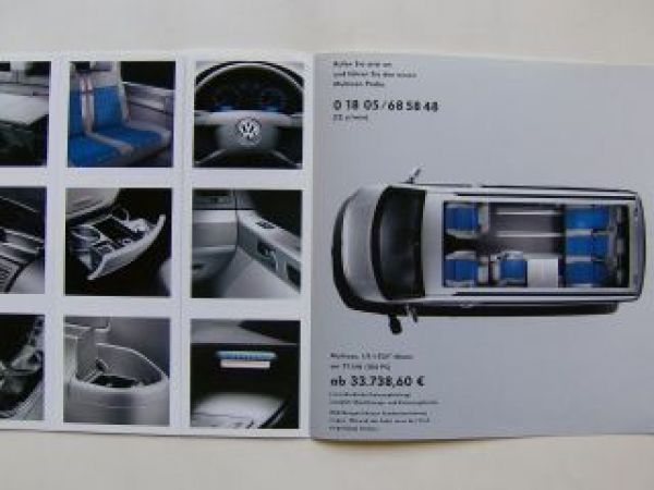 VW Multivan T5 7HM 7HF Vorabprospekt Oktober 2003