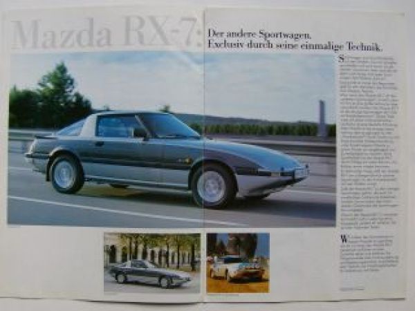 Mazda RX-7 Prospekt +Preisliste Januar 1985 Rarität