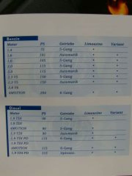 VW Bora & Variant 1J2 1J6 Prospekt Österreich Juli 2000