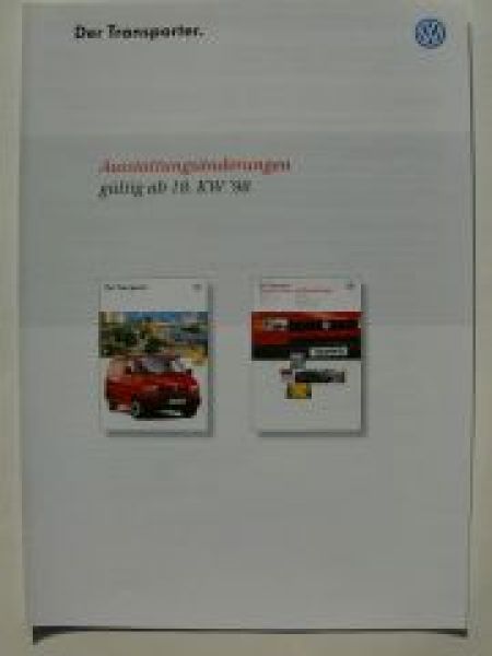 VW T4 Transporter Ausstattungsänderungen 18.KW 1998