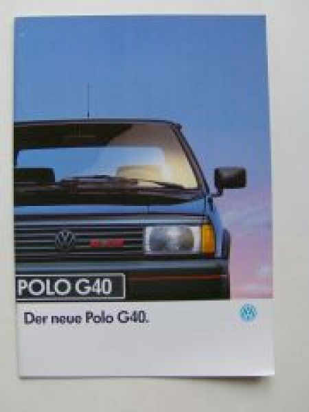 VW Polo G40 Typ 86C Prospekt August 1992 Rarität