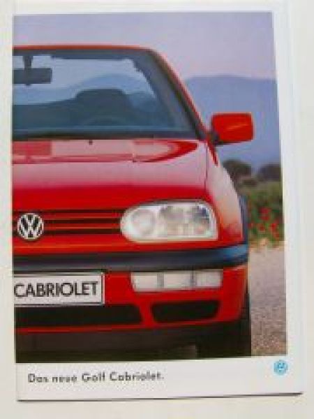 VW Golf3 Cabriolet Typ 1E7 Prospekt +Avantgarde Januar 1996