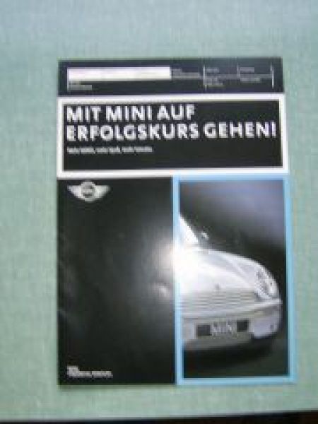 BMW Mini Financial Services intern für Marketing Prospekt 2001