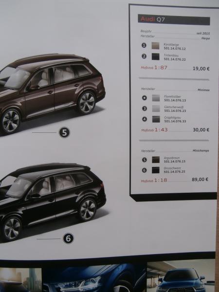 Audi collection Miniaturen 2016 Serienmodelle A1 bis R8,Motorsport,Tradition NEU