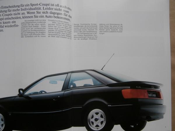 Audi Coupé Typ89 Sonderausstattungen 2.3E quattro 20V Juli 1989