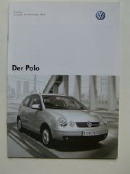 VW Preisliste Polo 9N2 Dezember 2003 NEU