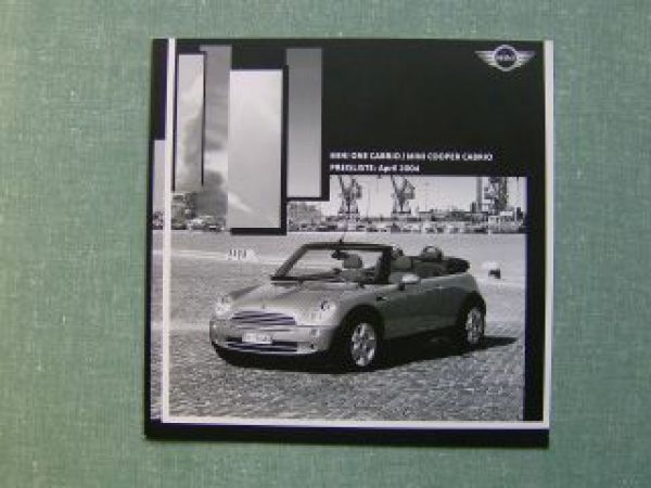BMW Mini Preisliste R52 Cabrio 2004
