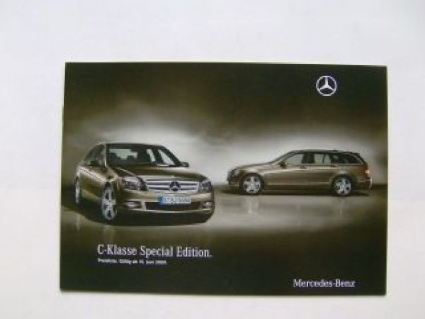 Mercedes Benz Preisliste C-Klasse Special-Edition Juni 2009 BR2