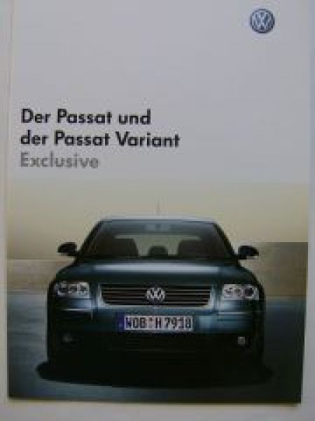 VW Passat & Variant Exclusive Prospekt Februar 2004 3B3 3B6