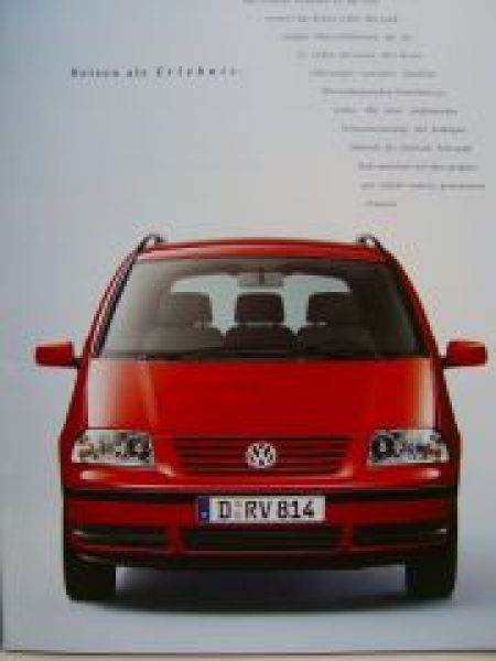 VW Sharan Prospekt 7M6 7M9 Februar 2000 NEU