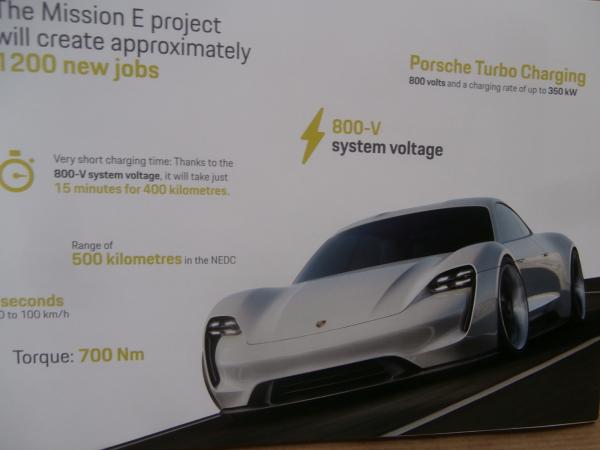 Porsche E-Performance Facts Mission E project +Panamera 4 E-Hybrid +Turbo S E-Hybrid 2018
