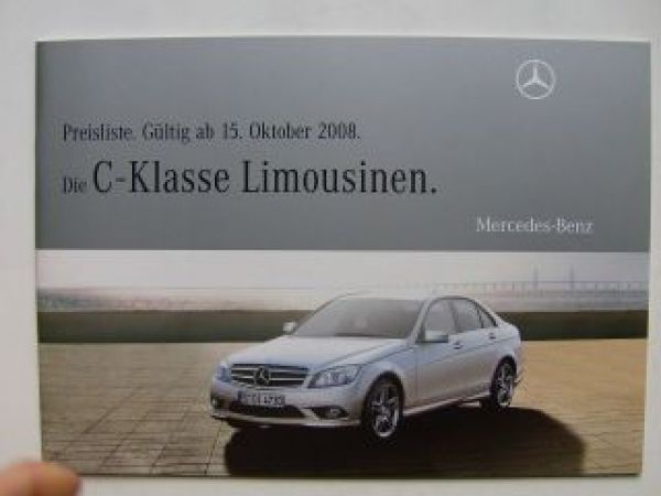 Mercedes Benz Preisliste C-Klasse  BR204 Oktober 2008