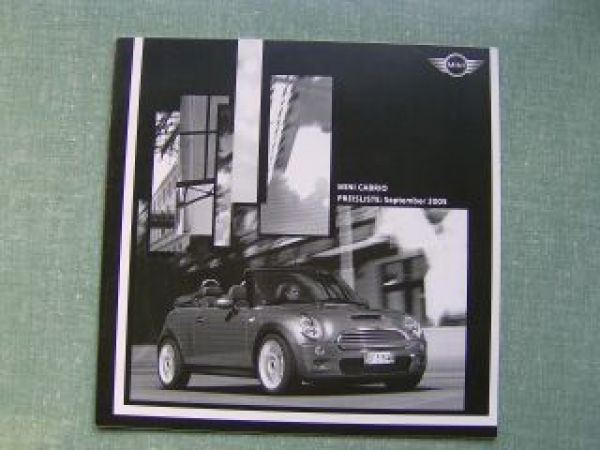 BMW Mini Cabrio Preisliste R52 2005