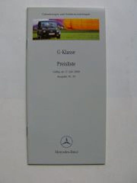 Mercedes Benz Preisliste G-Klasse BR461 BR463 Juli 2000