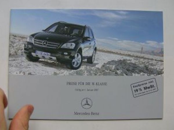 Mercedes Benz Preisliste M-Klasse BR164 Januar 2007