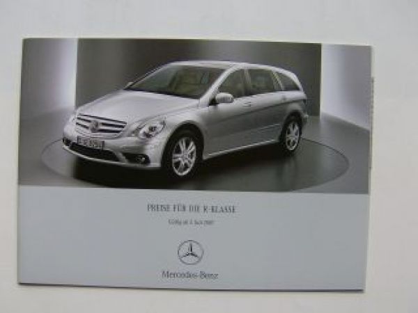Mercedes Benz Preisliste R-Klasse BR251 Juli 2007 NEU